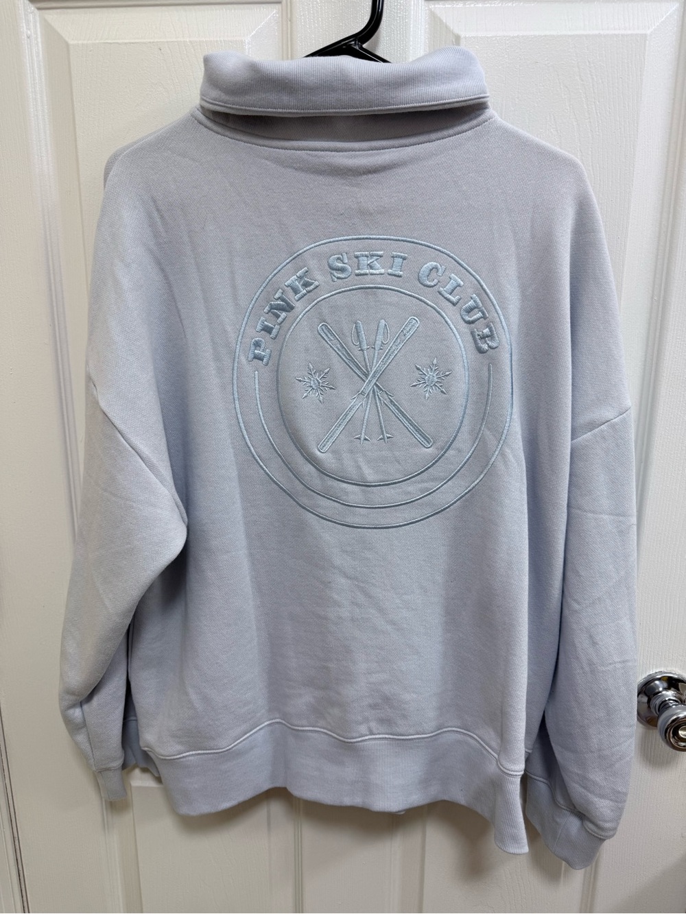 PINK by Victoria’s Secret Campus Fleece Half Zip Sweater, Size Large - Picture 4 of 4